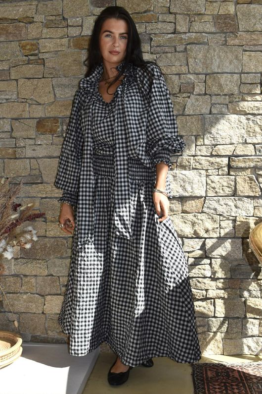 Nonni Gingham Ripley Skirt Black Grey